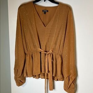 Express Women's Tan Peplum Blouse